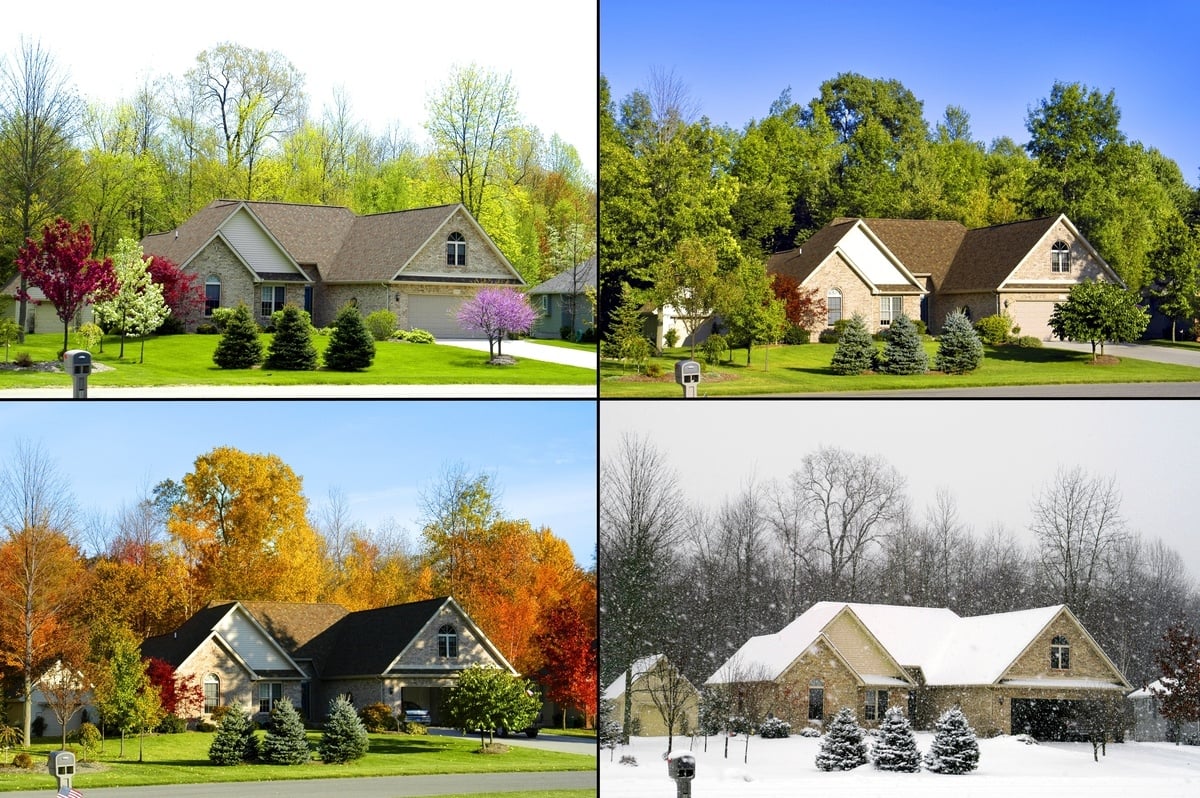 A house in different seasons