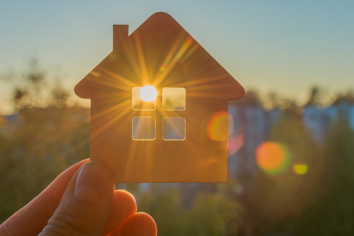 Sunlight coming through a wooden house