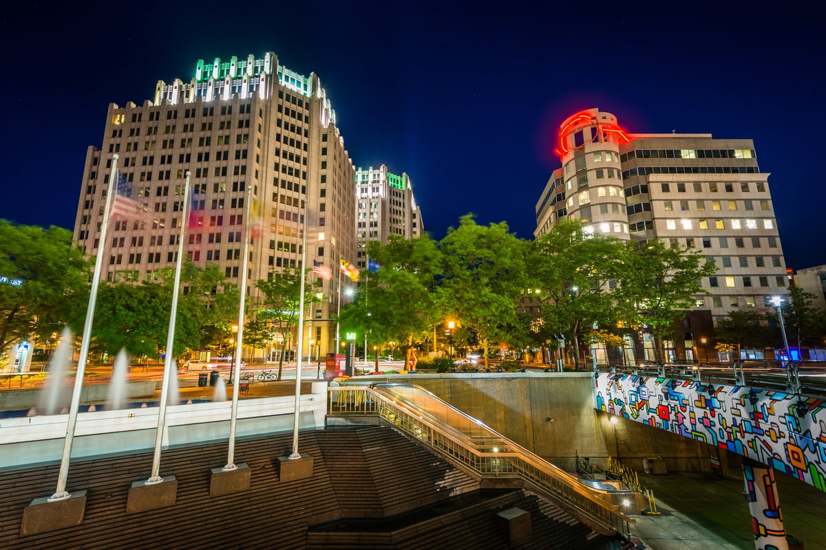 The Baltimore, Maryland skyline